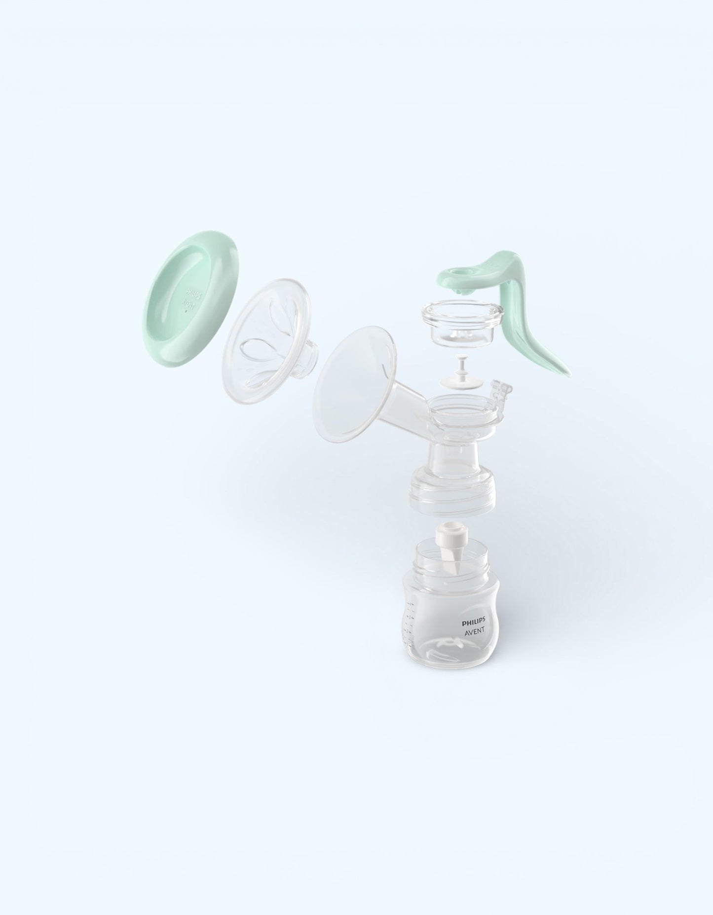 Avent qo'lda ko'krak pompasi, oq rang