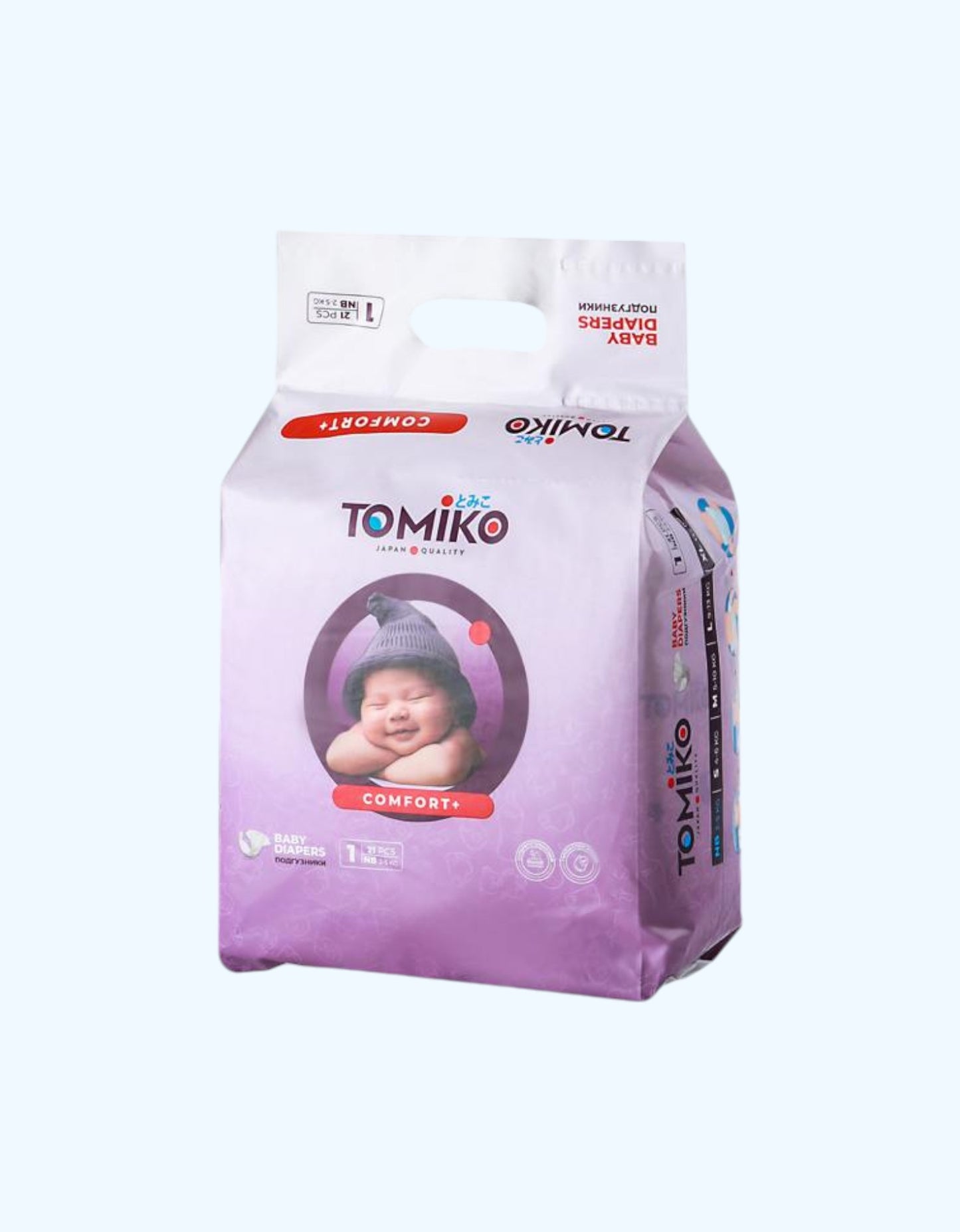 Tomiko Подгузники Comfort+, размер NB, 2-5 кг, 21 шт.