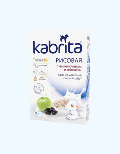 Kabrita Каша, на козьем молочке, рисовая, с бананом и черносливом, 5+ мес., 180 г