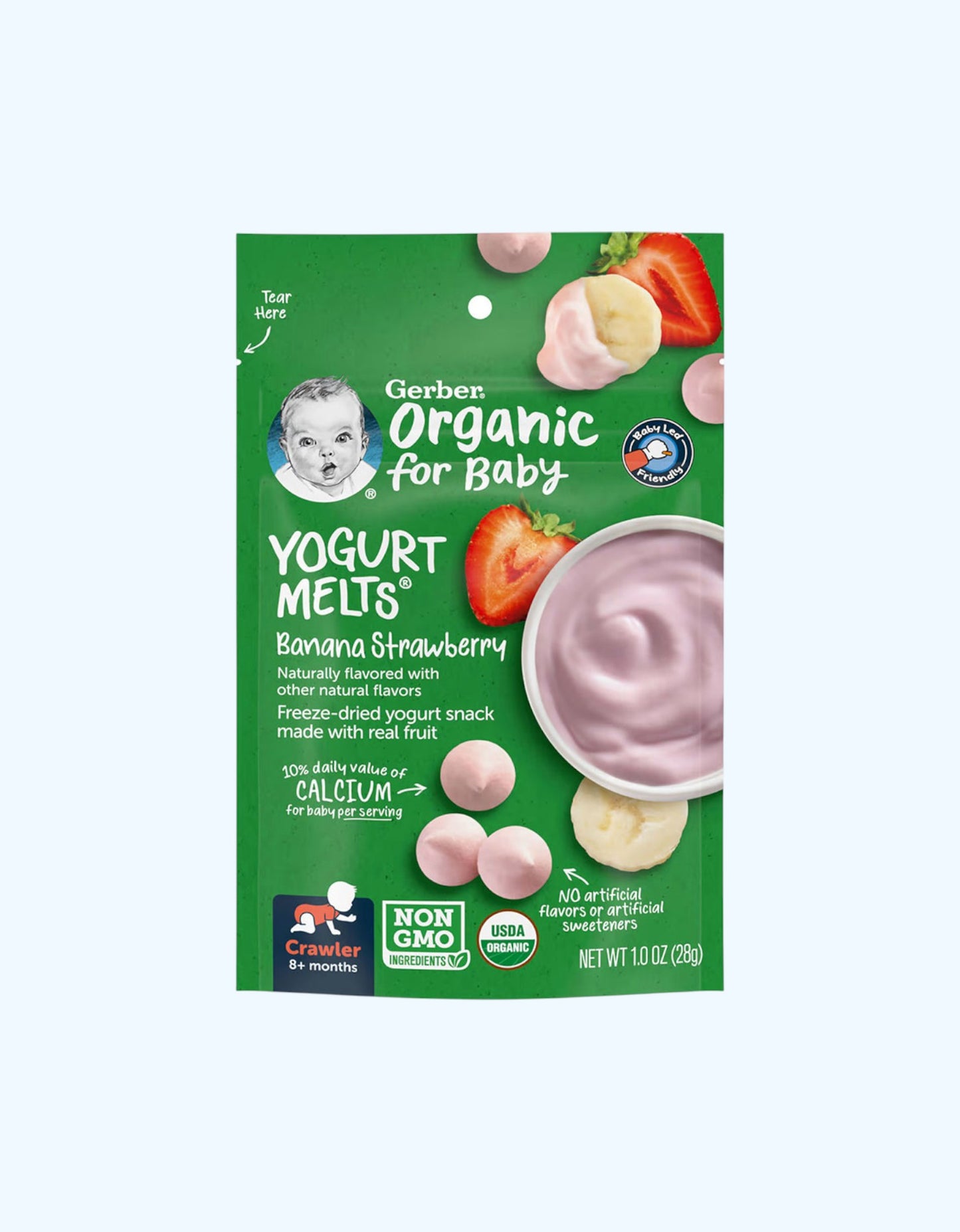 Gerber Запеченные кусочки йогурта, со вкусом банана и клубники, 8+ мес., 28 г