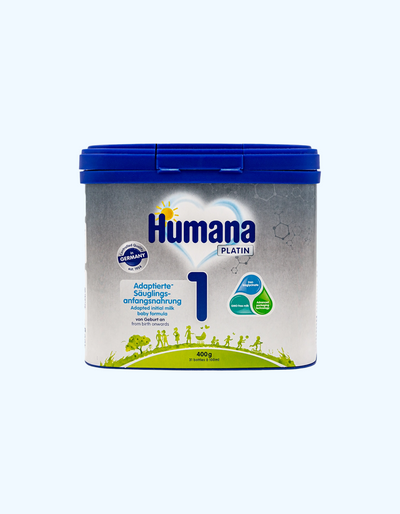 Humana Platin 1 Смесь, молочная, быстрорастворимая, 0-6 мес., 350/400/800 г