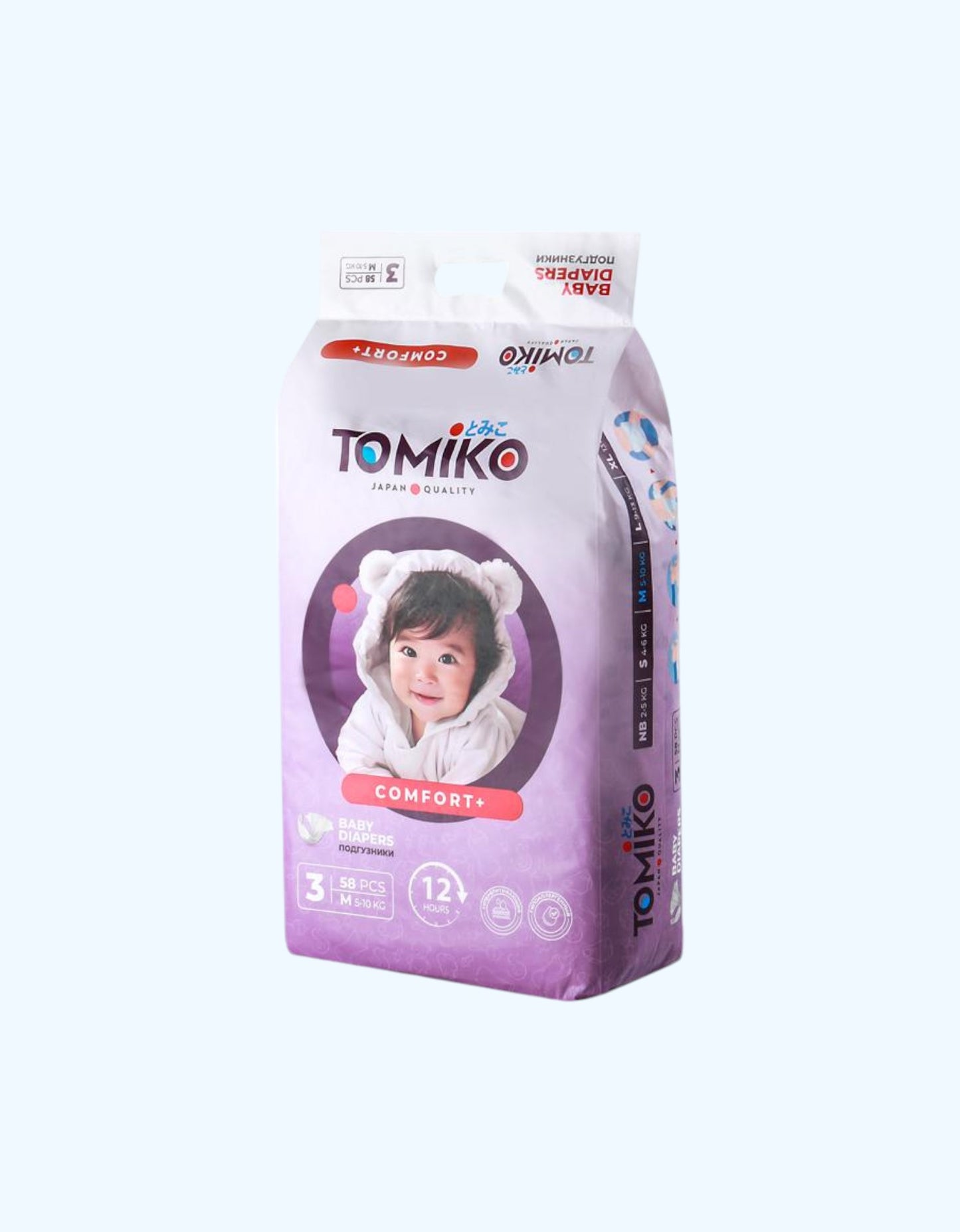 Tomiko Подгузники Comfort+, размер М, 5-10 кг, 58 шт.