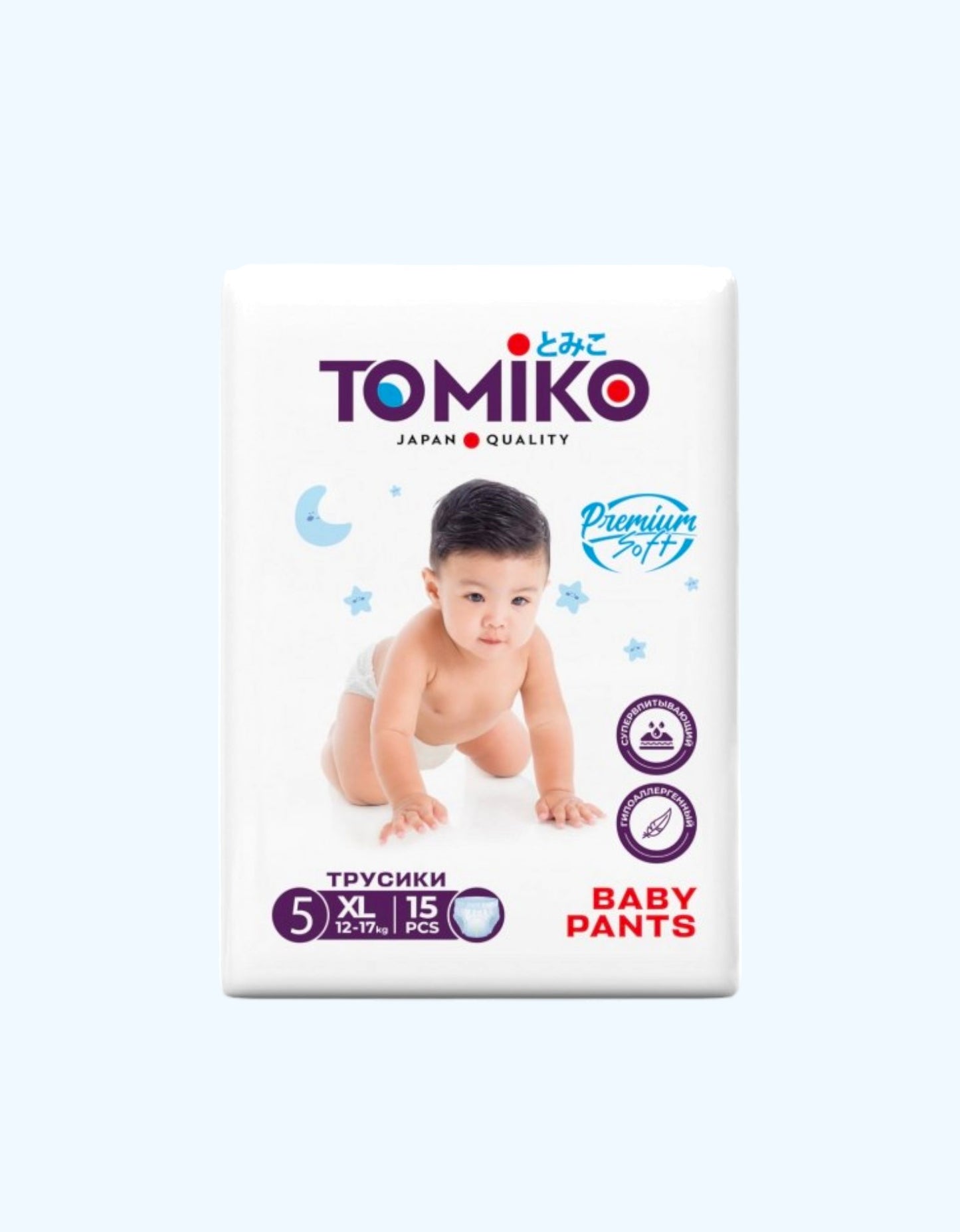 Tomiko Подгузники-трусики Premium, размер XL, 12-17 кг, 15/40 шт.