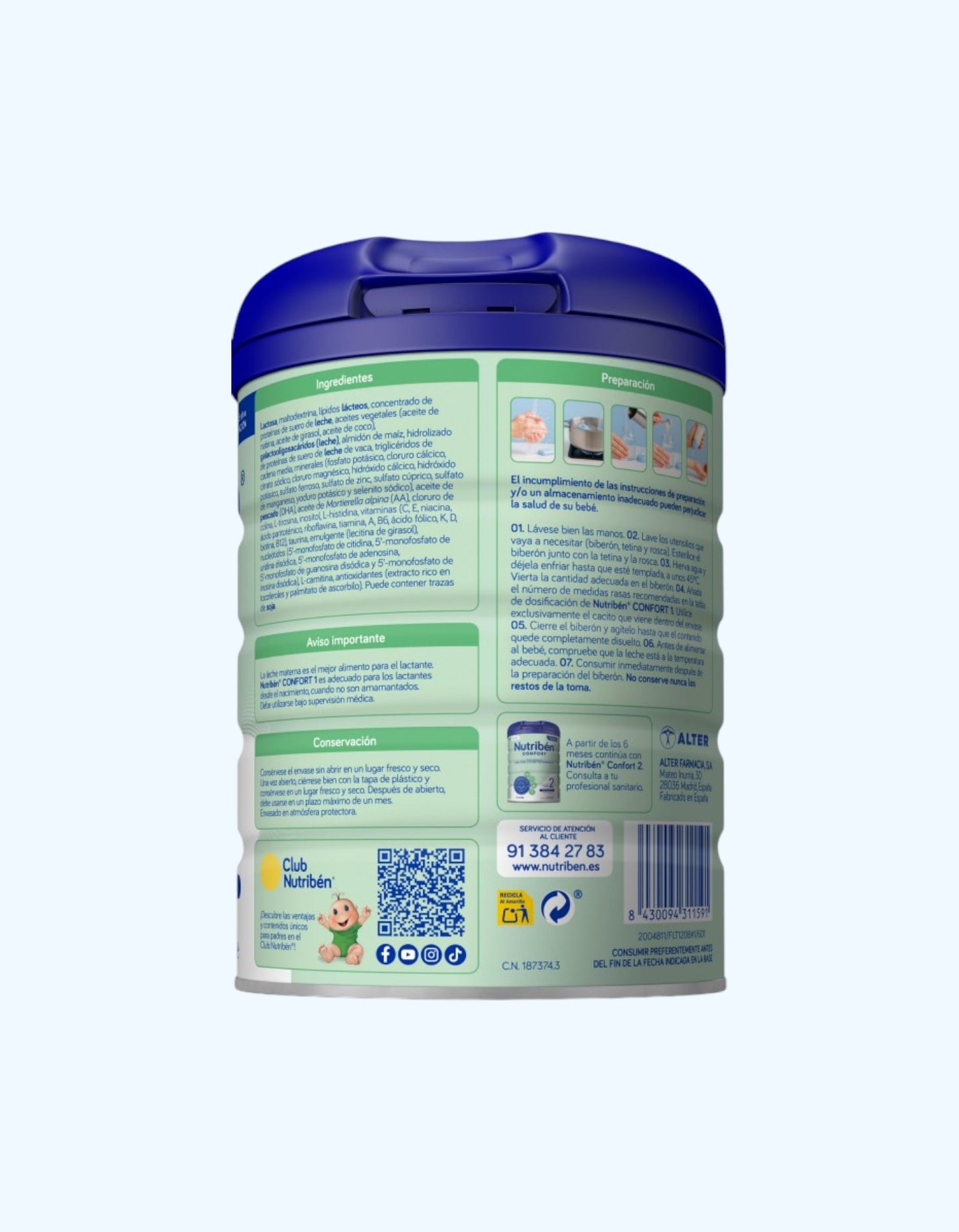 Nutriben Confort Boshlangich quruq aralashma bolalar uchun, 0+ oy, 400 g