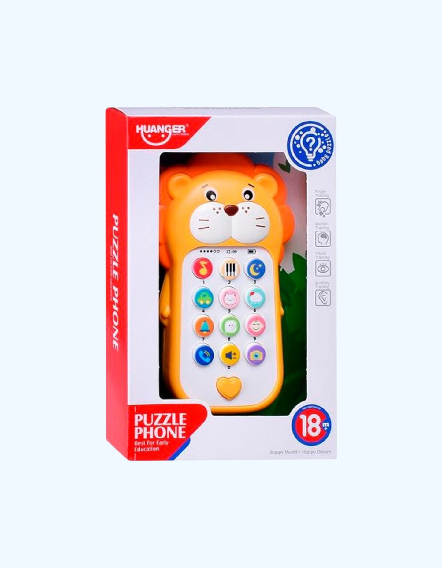 Huanger Игрушечный музыкальный телефон Лев, 12+ мес