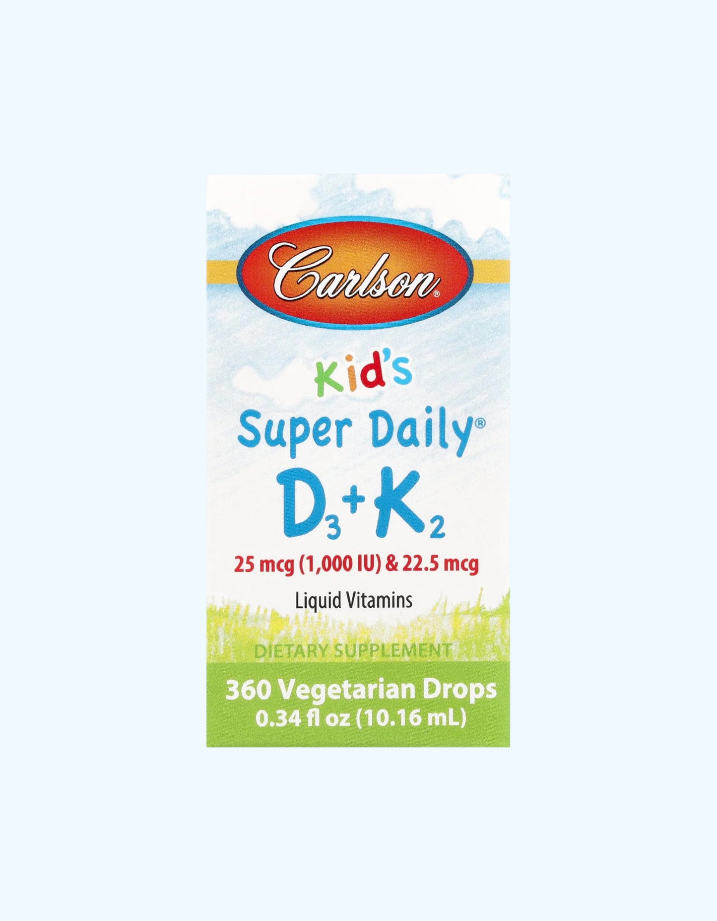 Carlson Витамин D-3 и Витамин К-2, для детей, Super Daily D3+K2, 10 мл