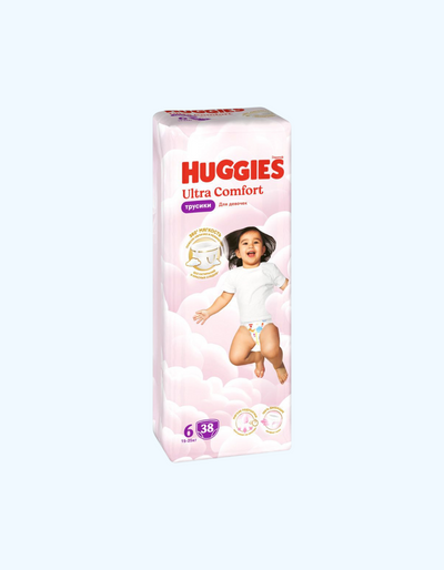 Huggies 6 Подгузники-трусики, девочки, 15-25 кг, 38 шт