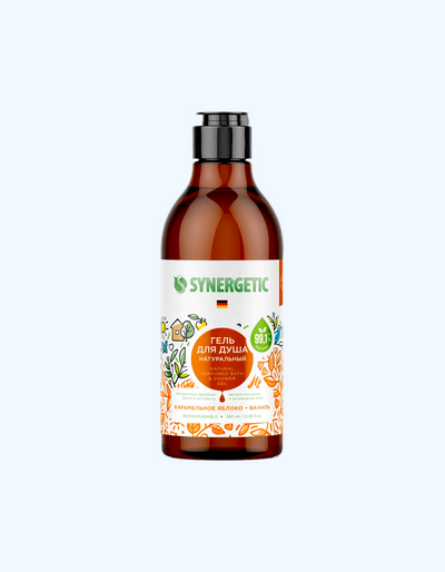 Synergetic Natural dush jeli, karamel olma va vanil, 380 ml