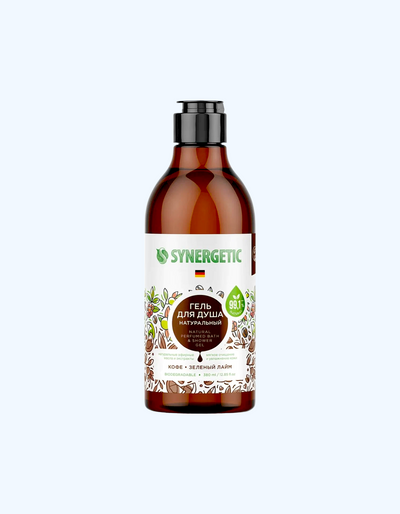 Synergetic Natural dush jeli, qahva va yashil ohak, 380 ml