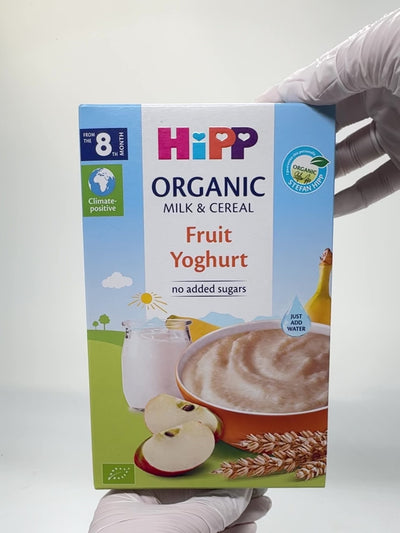 HiPP Sutli bo'tqa, sut, yogurt bilan, meva 8+ oy, 250 gr