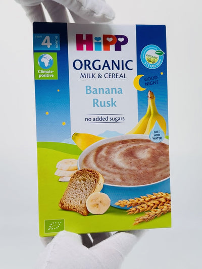 HiPP Xayrli tun bo'tqa, sut, banan, kraker bilan, 4+ oy, 250 gr