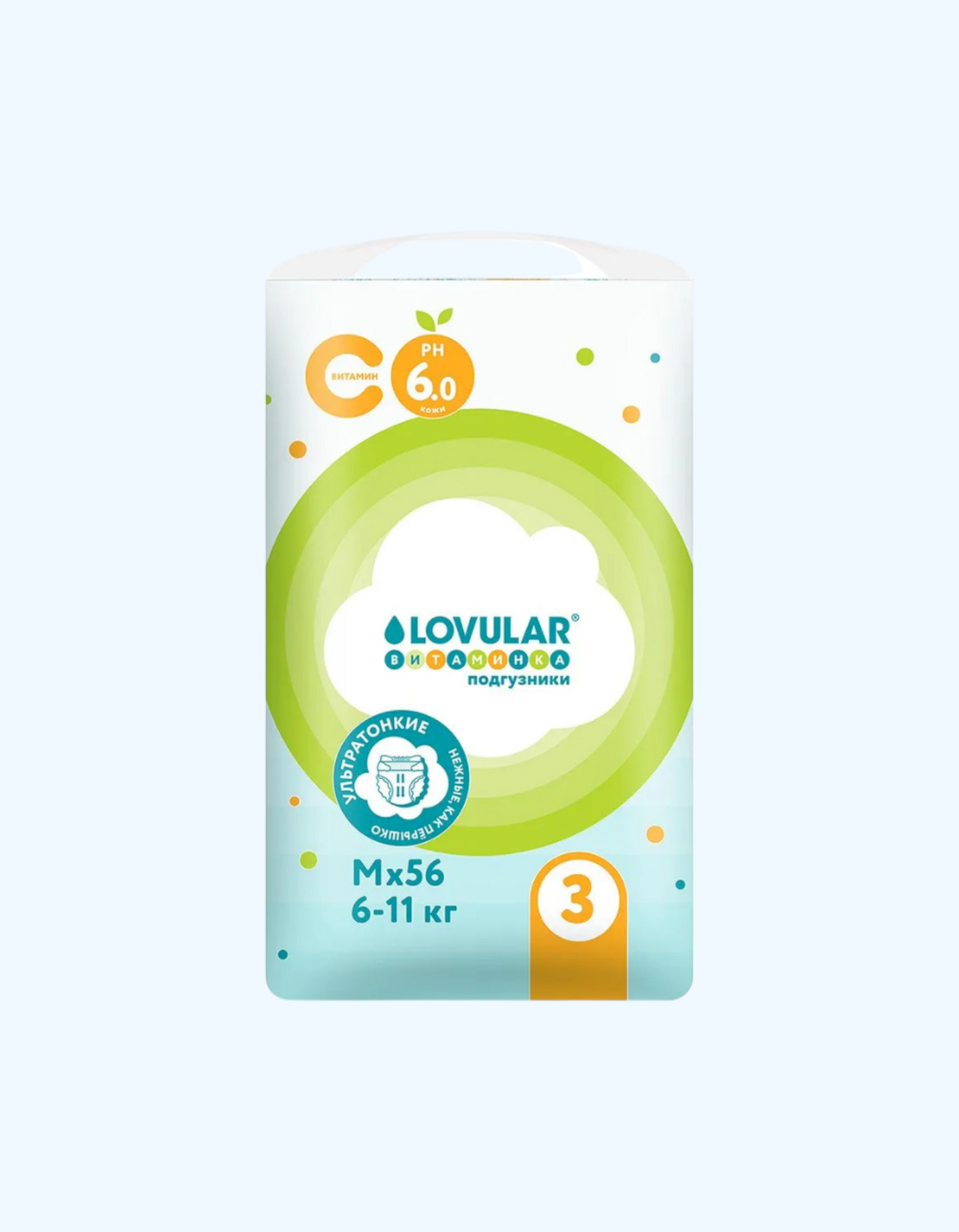 Lovular Витаминка Подгузники, M, 6-11 кг, 56 шт