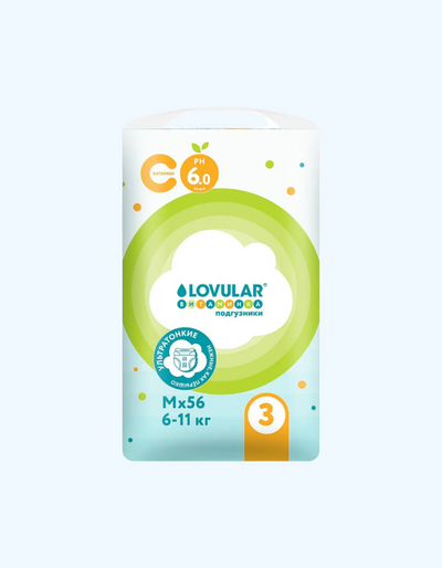 Lovular Витаминка Подгузники, M, 6-11 кг, 56 шт