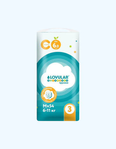 Lovular Витаминка Подгузники-трусики, M, 6-11 кг, 54 шт