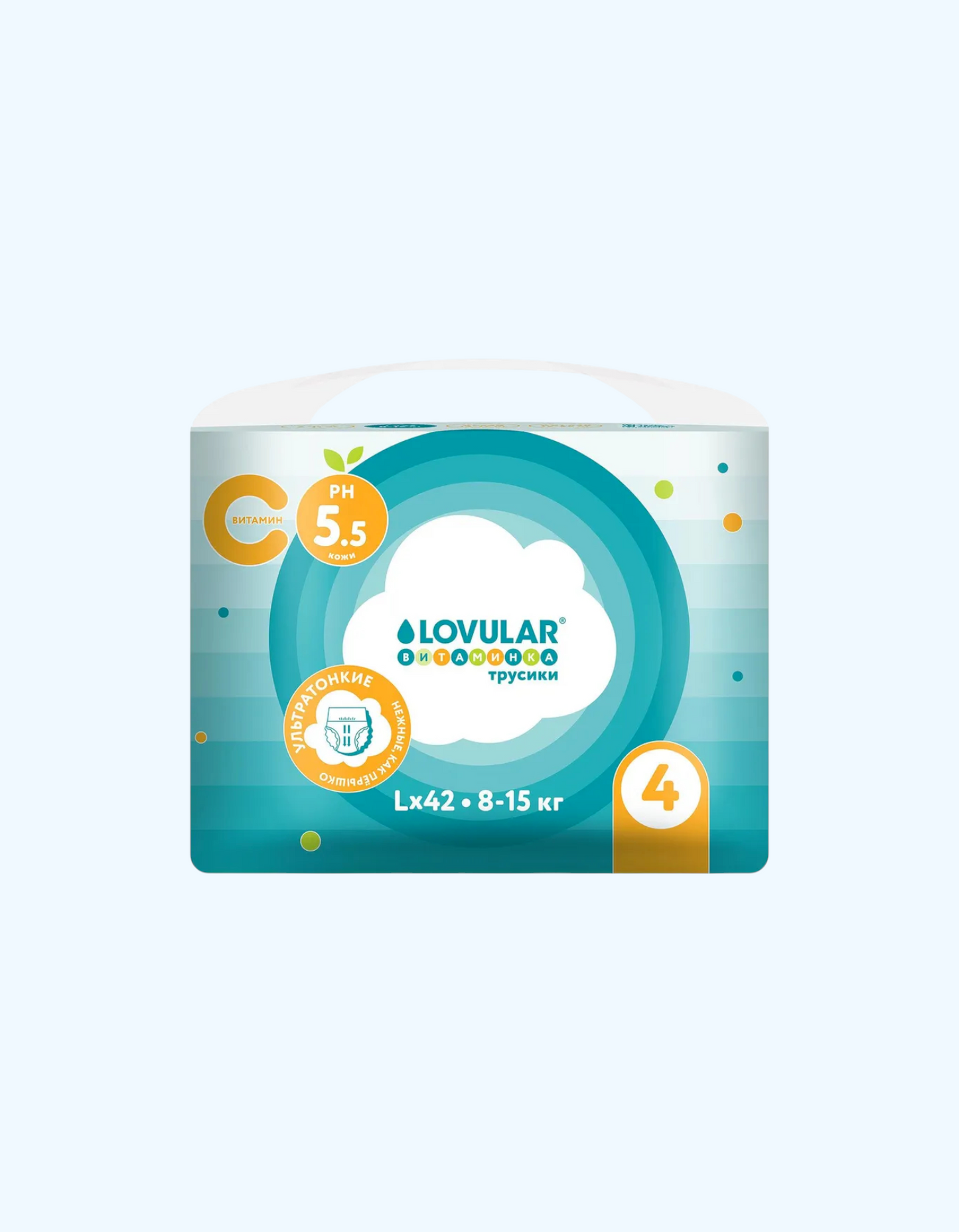 Lovular Vitaminli Pampers-shimlari, L, 8-15 kg, 42 dona
