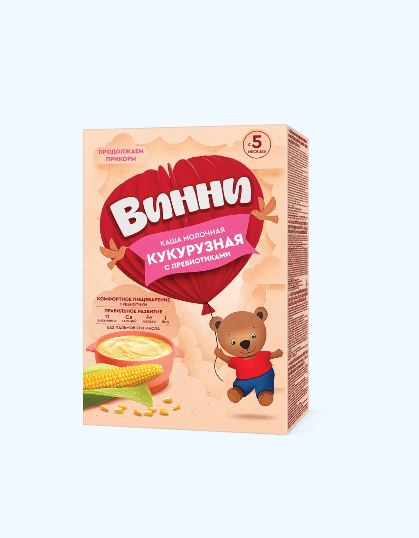 Винни Молочная Кукурузная каша с пребиотиками, с 5 мес., 200 г