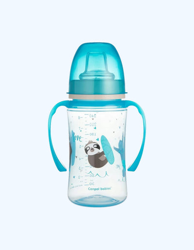 Canpol Babies Поильник обучающий, силиконовый носик, синий, без BPA, 6+ мес., 240 мл