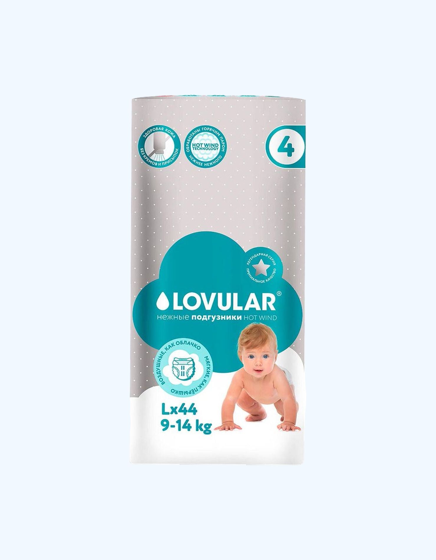 Lovular Hot Wind Подгузники, L, 9-14 кг, 44 шт