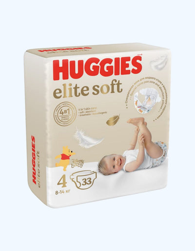 Huggies Elite Soft 4 Подгузники, 8-14 кг, 19/33 шт