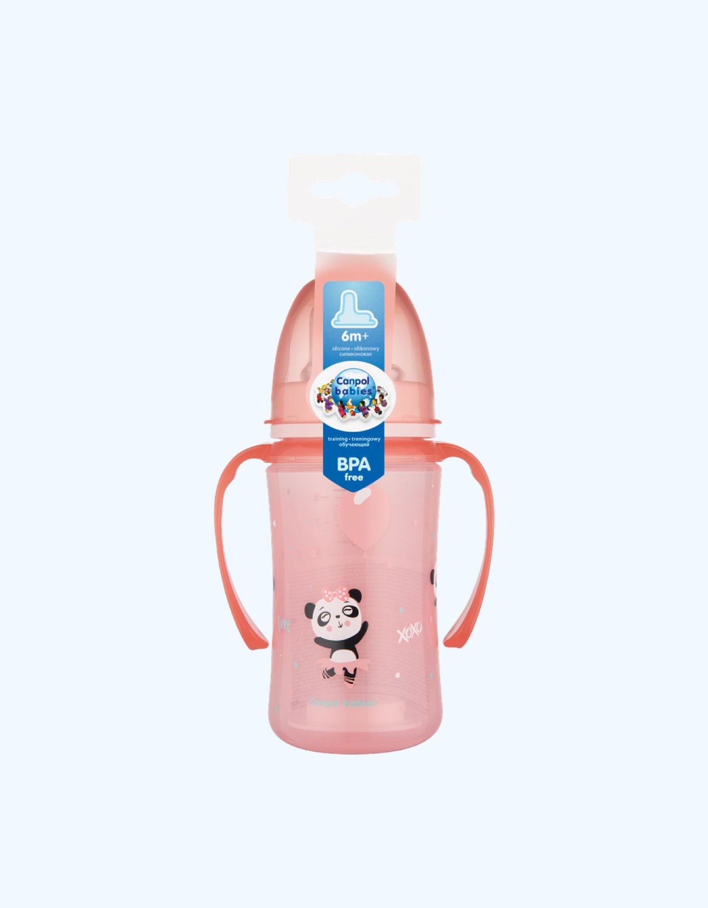 Canpol Babies Поильник обучающий, силиконовый носик, розовый, без BPA, 6+ мес., 240 мл