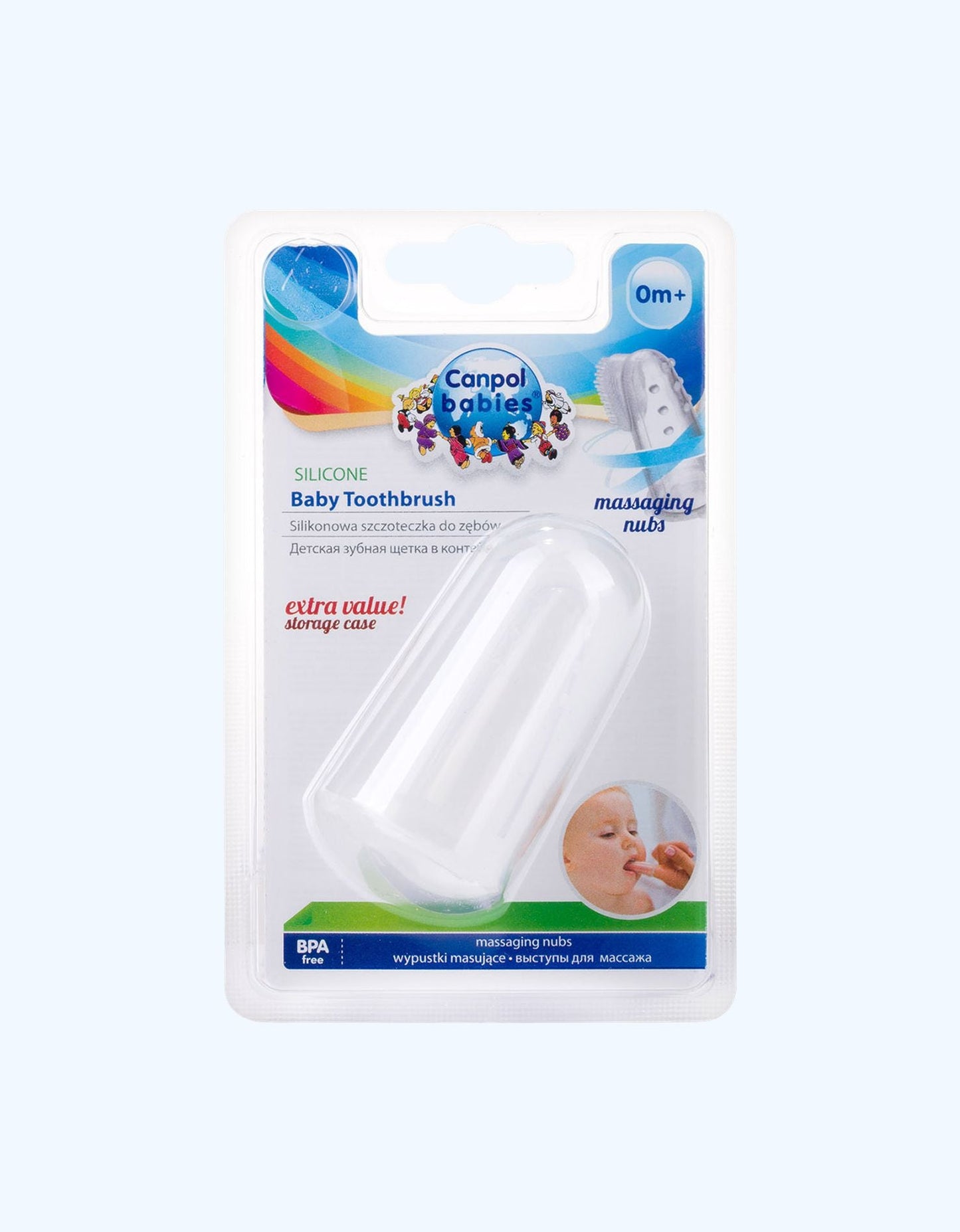 Canpol Babies Зубная щетка-массажер для десен, силиконовый, в контейнере, 0+ мес.