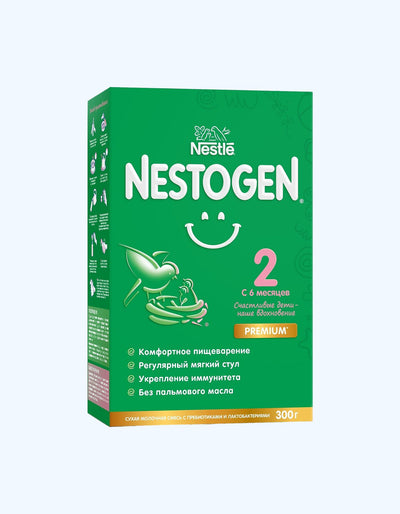 Nestogen 2, сухая молочная смесь с пребиотиками и лактобактериями, 6+ мес., 300/600/1050 г