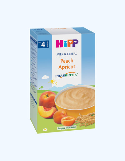 HiPP Milk Каша, молочная, персик, абрикос, рис-кукуруза, с пробиотиками, 4+ мес., 250 г