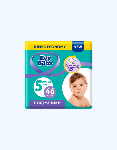 Evy Baby Подгузники 5 11-25 кг, 46 шт