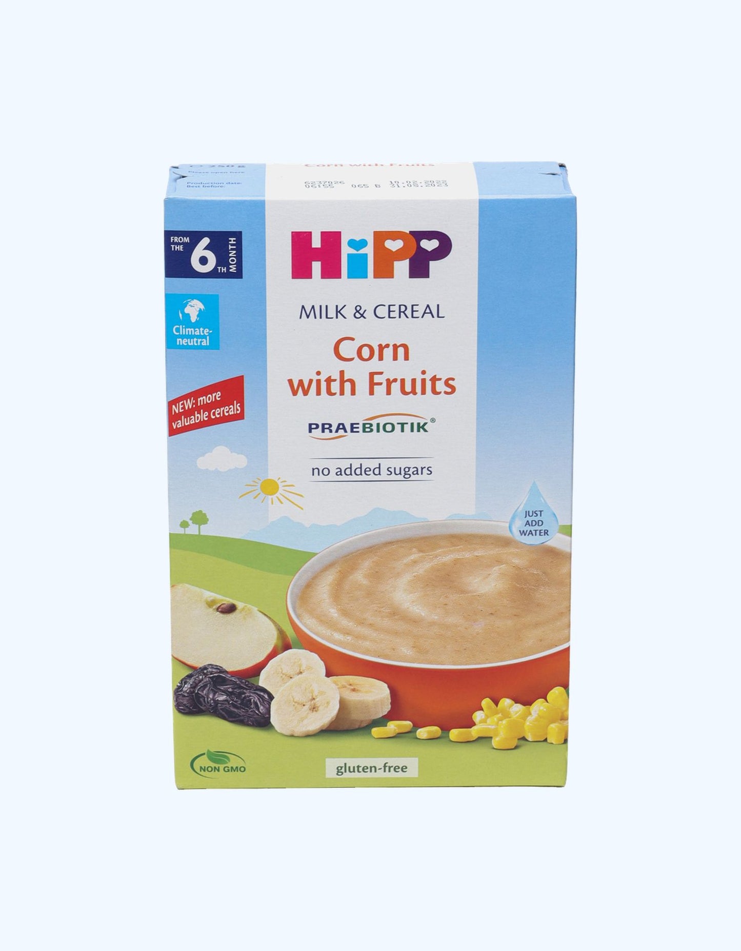 HiPP Milk Каша, молочная, с фруктами, кукурузная, 6+ мес., 250 г