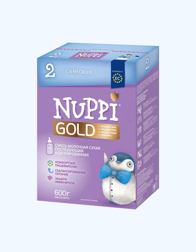 Nuppi Gold 2, сухая молочная смесь, последующая адаптированная, 6+ мес., 300/600 г