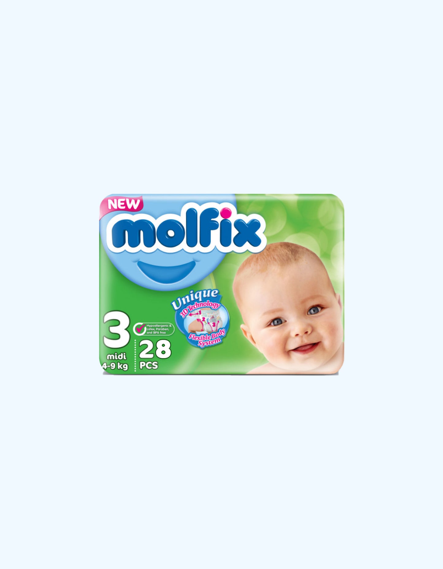 Molfix tagliklari 3 mini, 4-9 kg, 28 dona