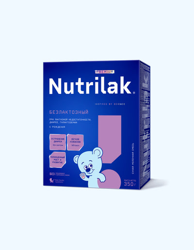 Nutrilak Premium Безлактозный, сухая молочная смесь, с рождения, 350/600 г