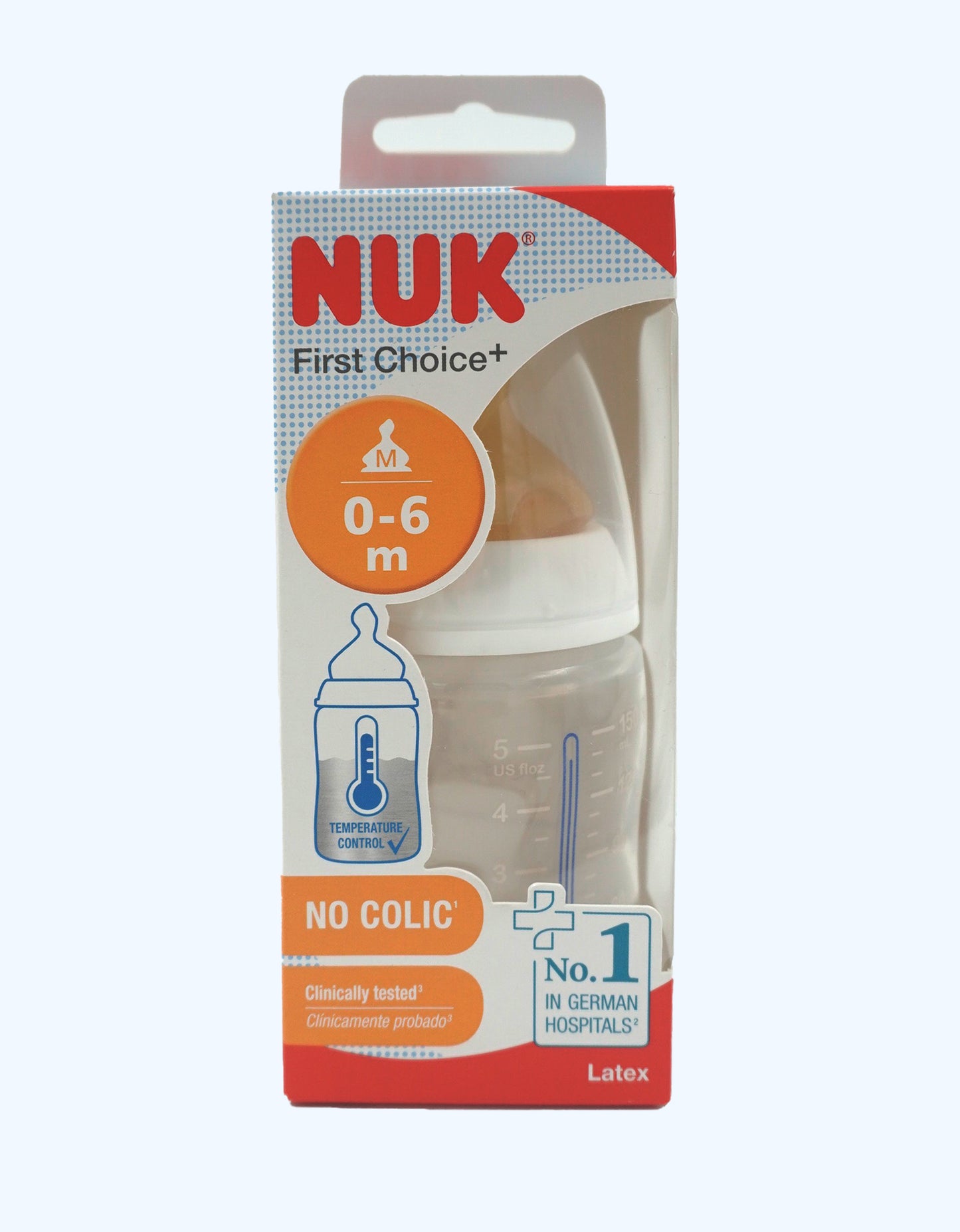 Nuk Бутылка Антиколиковая FC+ Temp с латексной соской, 150 мл