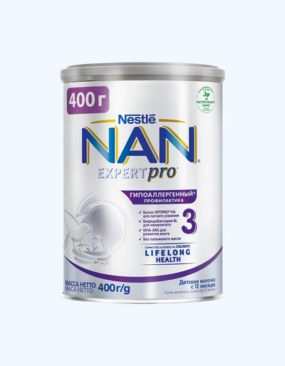 NAN 3 Expert Pro, гипоаллергенная профилактика, с 12 мес., 400 г