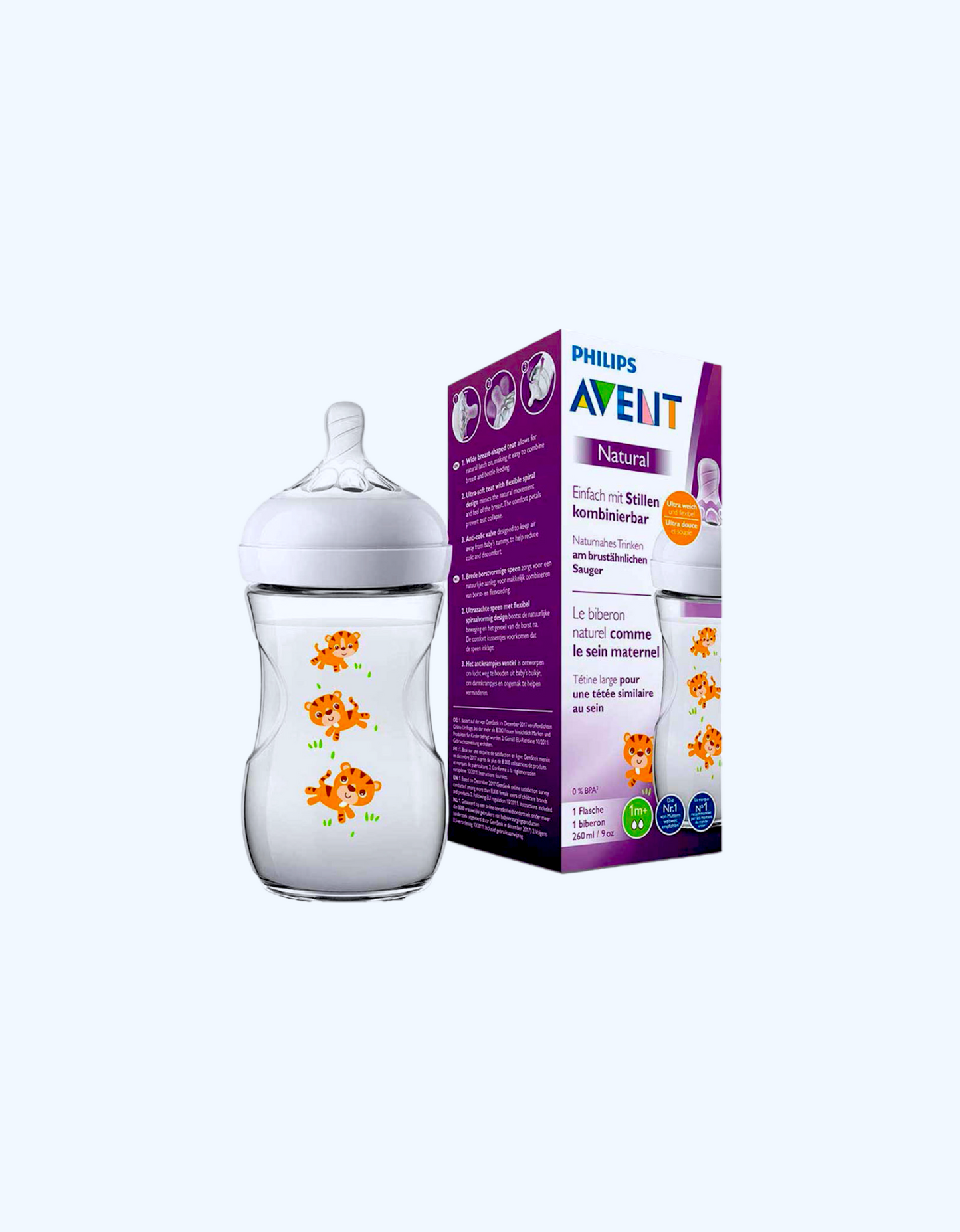 Avent Бутылочка для кормления серии Natural, 1+ мес., 260 мл