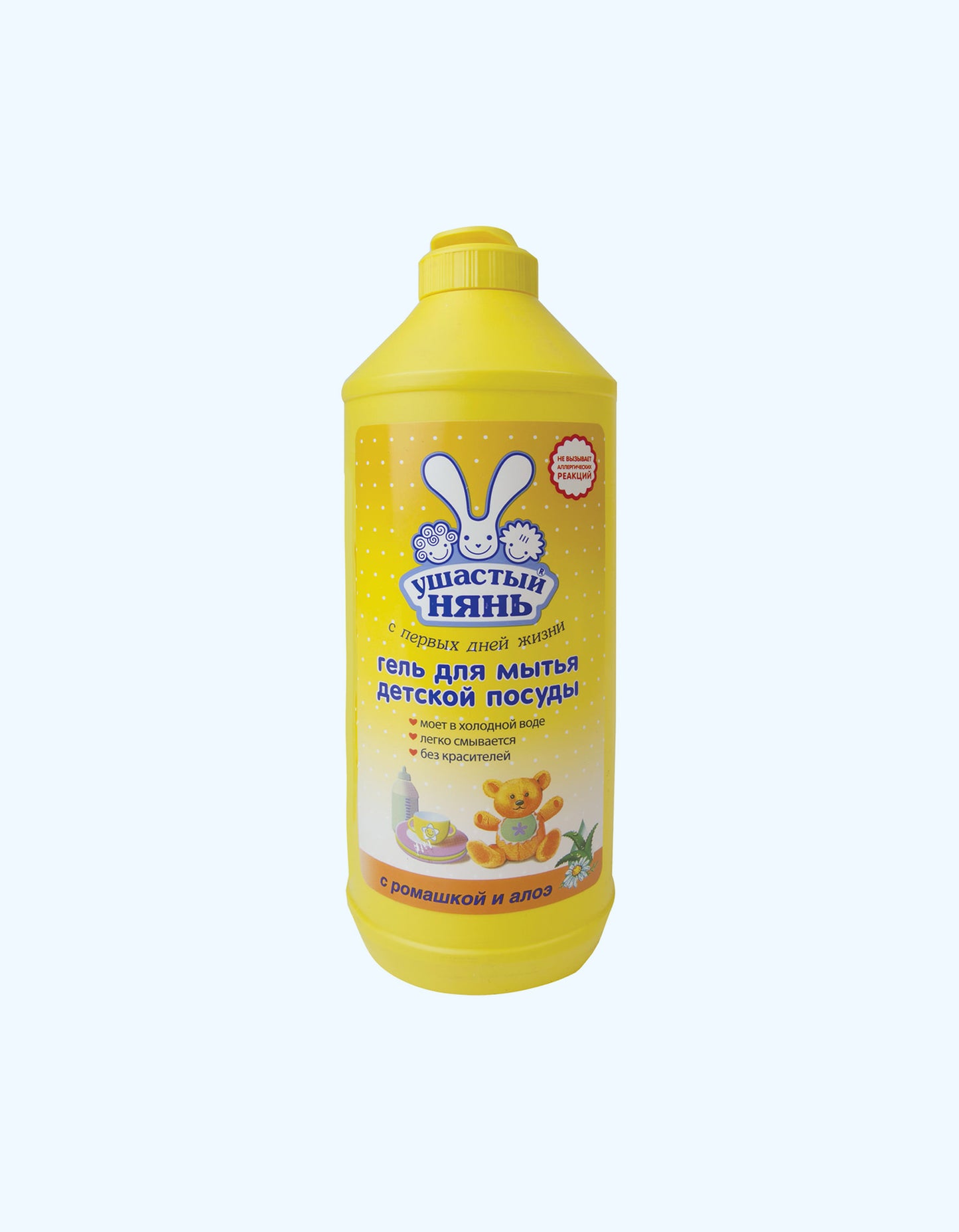 Quloqli enaga Bolalar idishlarini yuvish uchun gel, romashka va aloe, 500 ml