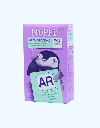 Nuppi AR, сухая молочная смесь, антирефлюксная, устраняет срыгивание, 0-12 мес., 350 г