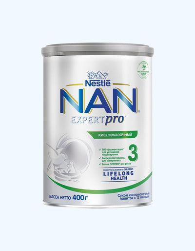 NAN 3 Expert Pro, сухая молочная смесь, кисломолочная, 12+ мес., 400 г