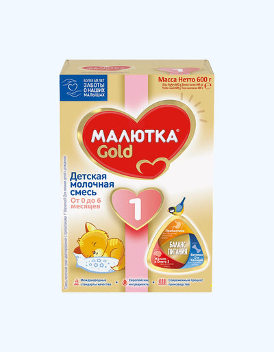 Nutricia Малютка Gold 1, Сухая молочная смесь, 0+ мес., 350/600 г
