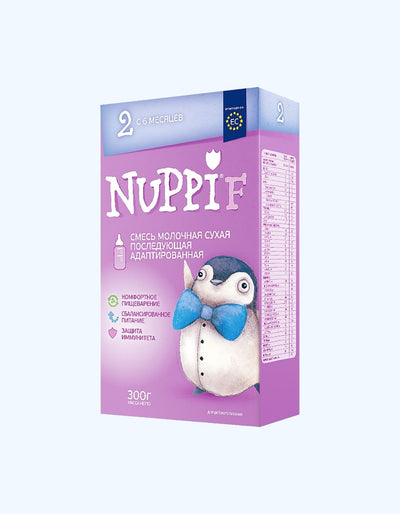 Nuppi F2, сухая молочная смесь, 6+ мес., последующая адаптированная, 300/600 г