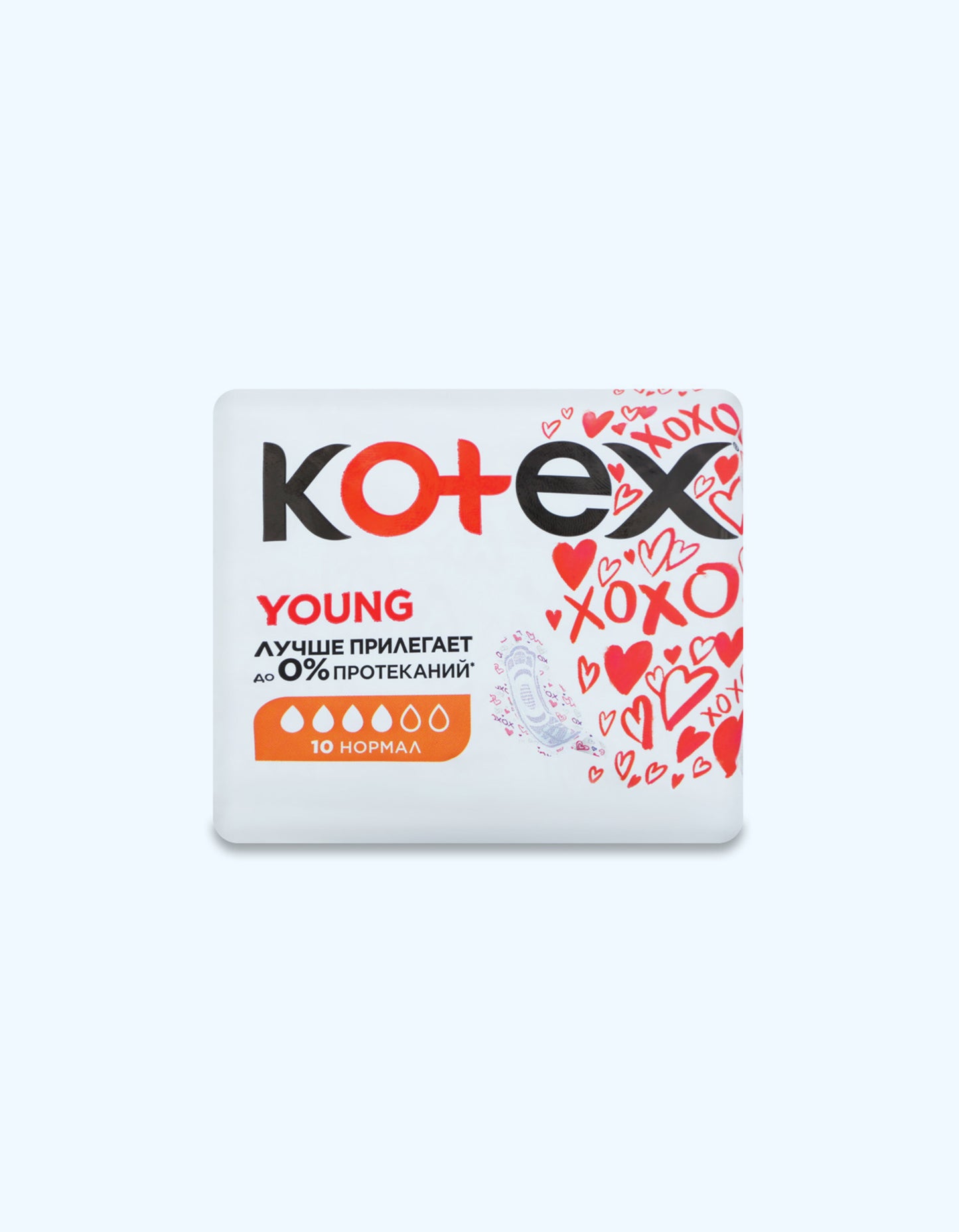 Kotex Young Oddiy prokladkalar, 4 tomchi, 10 dona