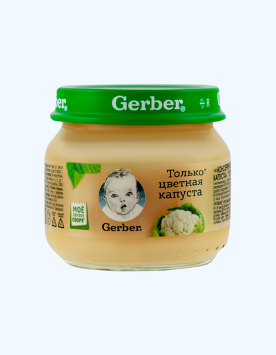 Gerber Пюре, из цветной капусты, 4+ мес., 80 г