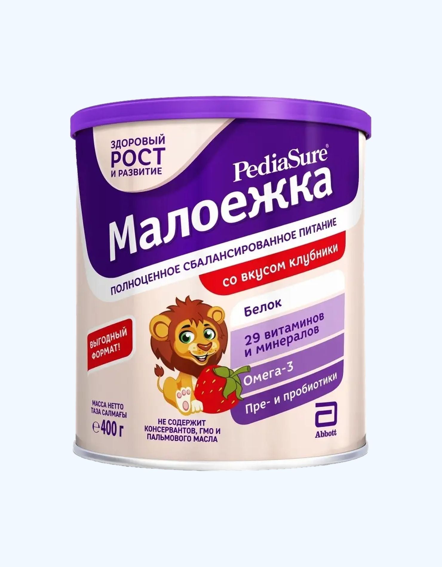 PediaSure Малоежка Смесь сухая, клубника, 400 г