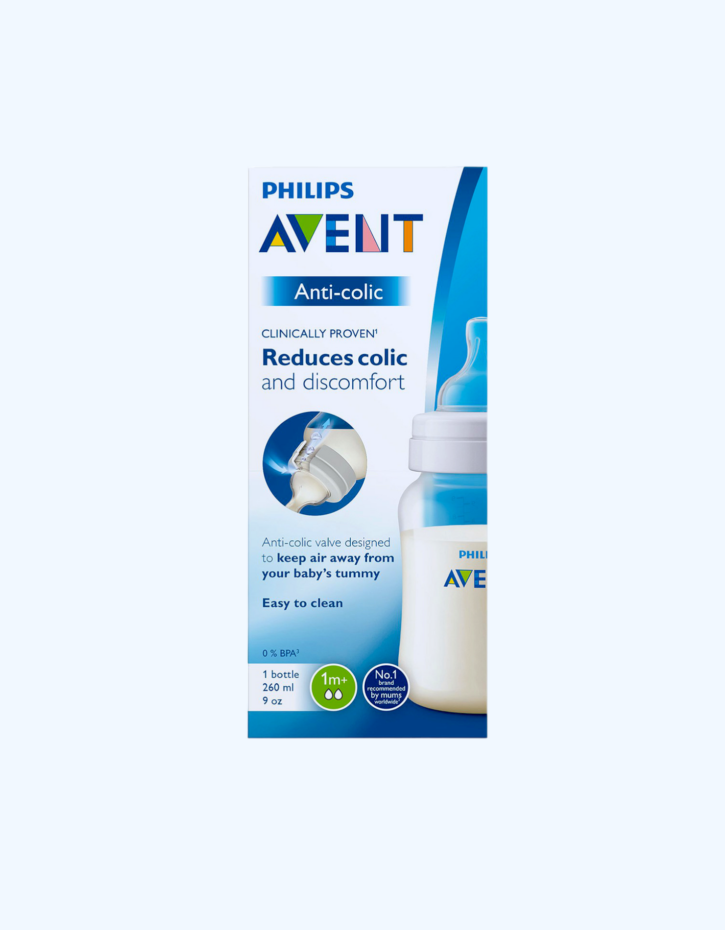Avent Детская бутылочка Anti-colic, с широким горлышком, 1+ мес., 260 мл