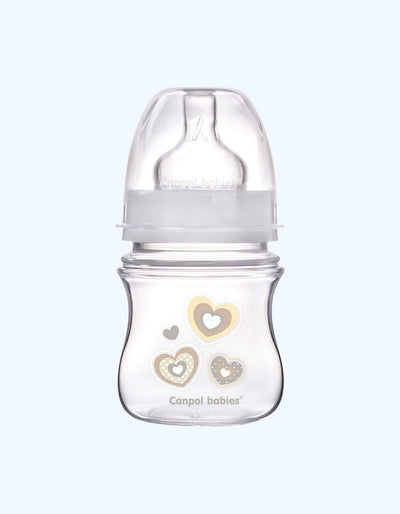 Canpol Babies Anti-Colic, бутылочка для кормления, силиконовая соска, бежевая, 0+ мес., 120 мл