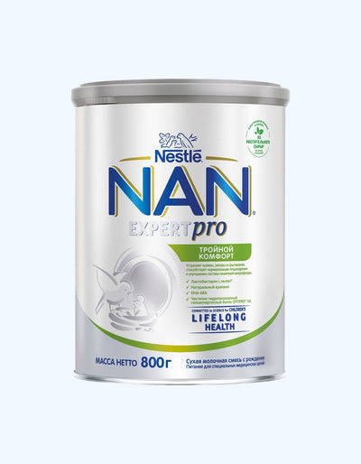 NAN Expert Pro, смесь тройной комфорт, 0+ мес., 800 г