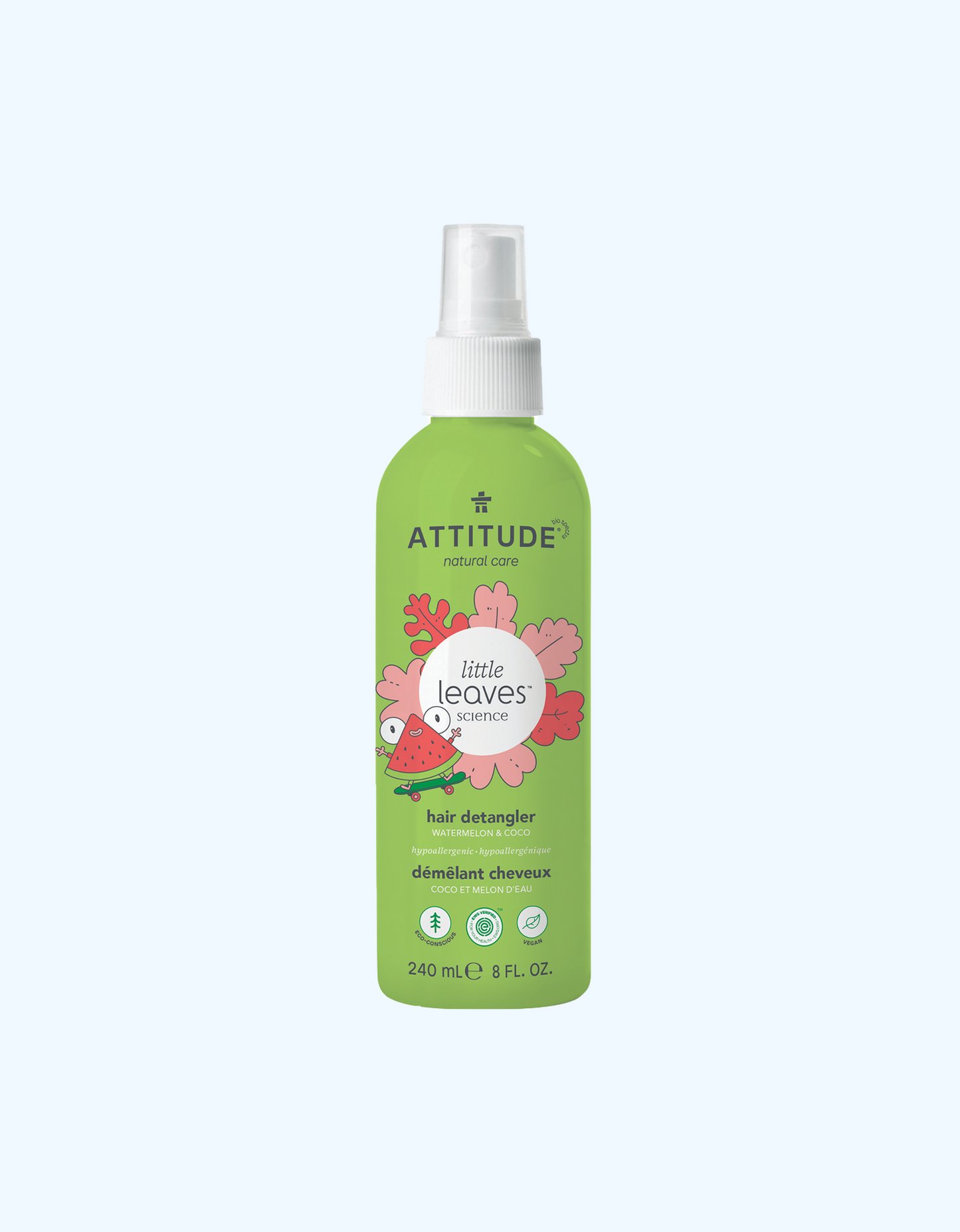 Attitude Little Leaves detangler tarvuz va kokos, 240ml