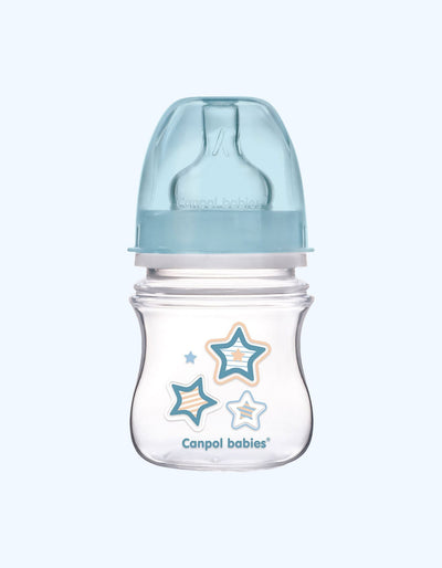 Canpol Babies Anti-Colic, бутылочка для кормления, силиконовая соска, голубая, 0+ мес., 120 мл
