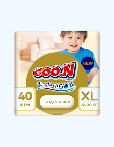 GOON Premium Soft Подгузники, XL, 12-20 кг, 40 шт