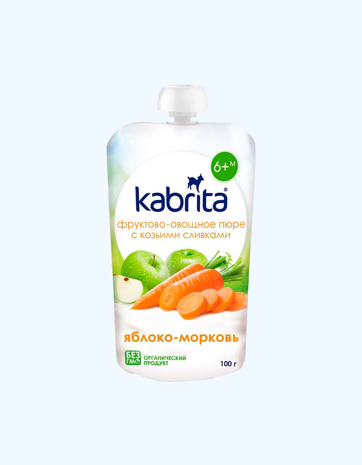 Kabrita Фруктовое пюре, яблоко морковь, 6+ мес., 100 г